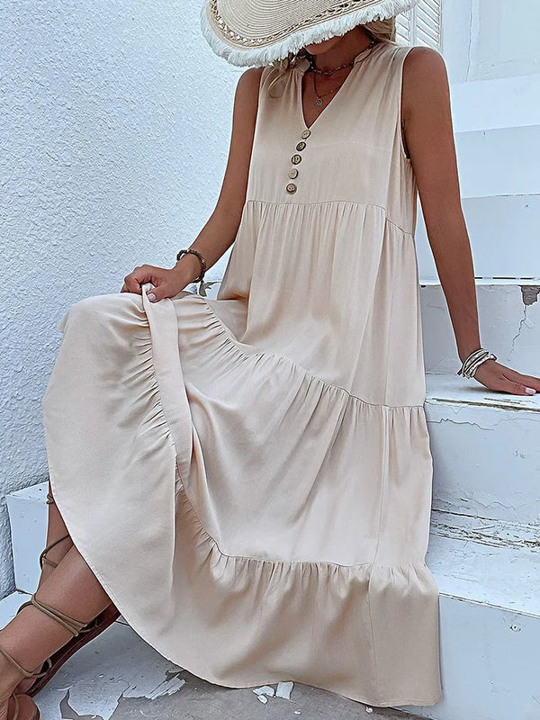 Sleeveless Tiered Midi Dress
