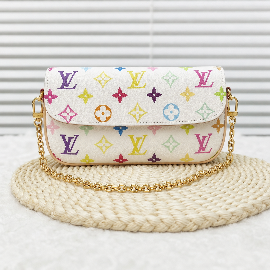 Multicolor Monogram Flap Chain Bag — detail