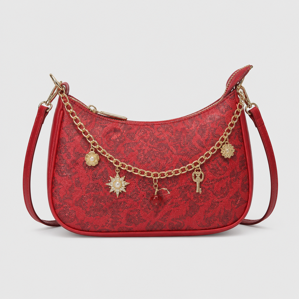 Women's Letter Print Crescent Crossbody Shoulder Bag — view 9