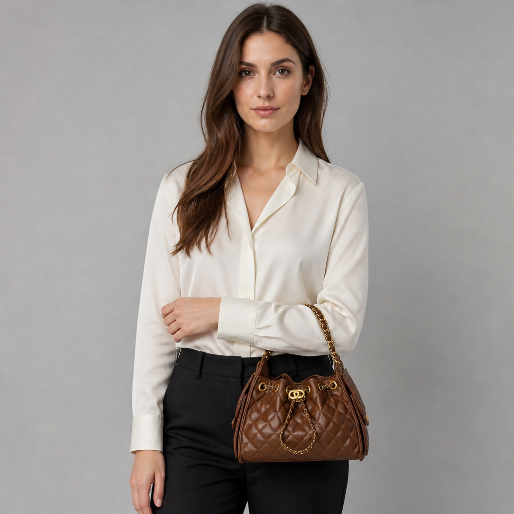 Women's Diamond Quilted Retro Shoulder Bag — view 4