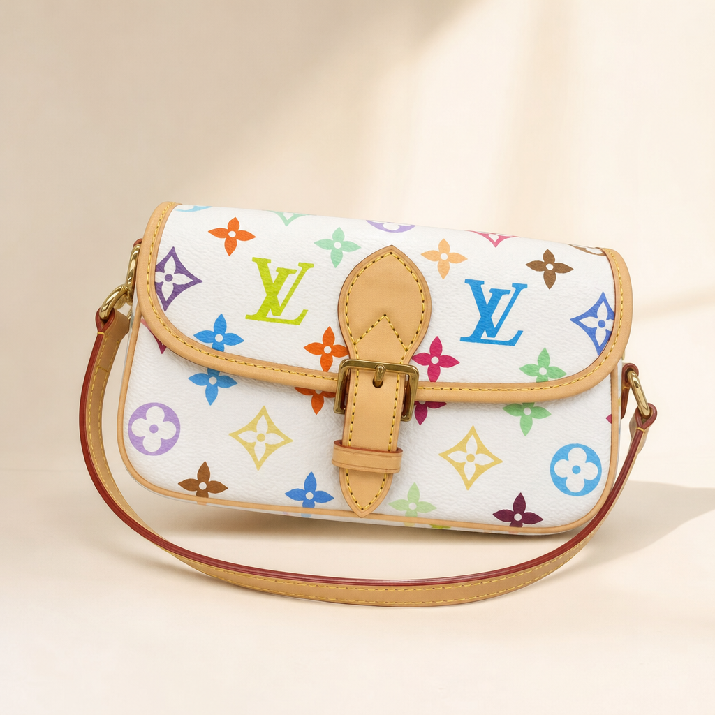 Multicolor Monogram Saddle Flap Bag — hero
