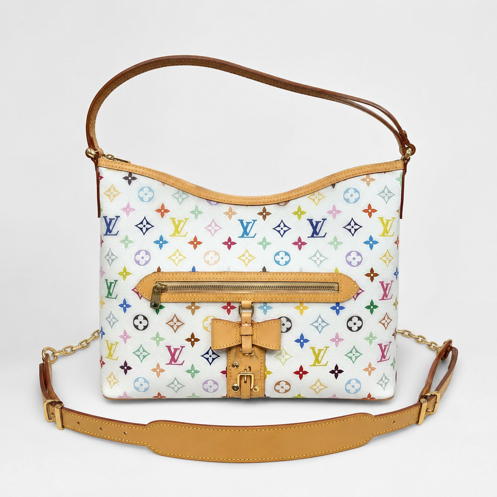 Multicolor Monogram Zip Shoulder Bag — detail