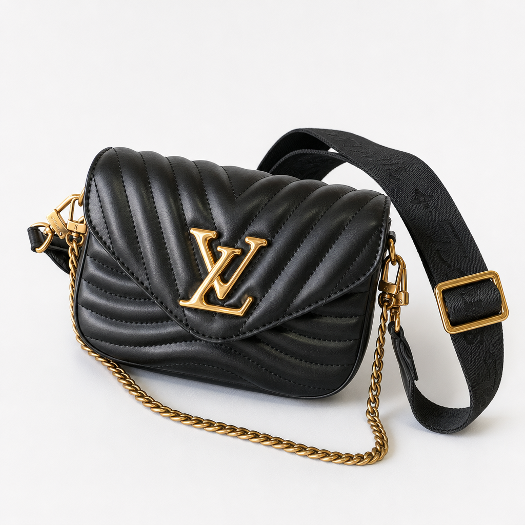 Quilted Chevron Flap Shoulder Bag — detail
