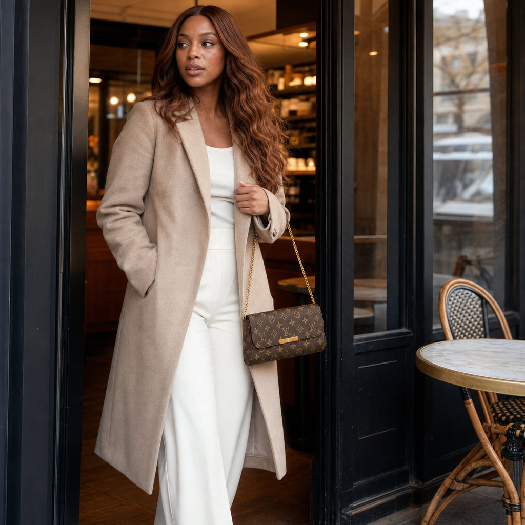 Brown Monogram Flap Chain Shoulder Bag — lifestyle