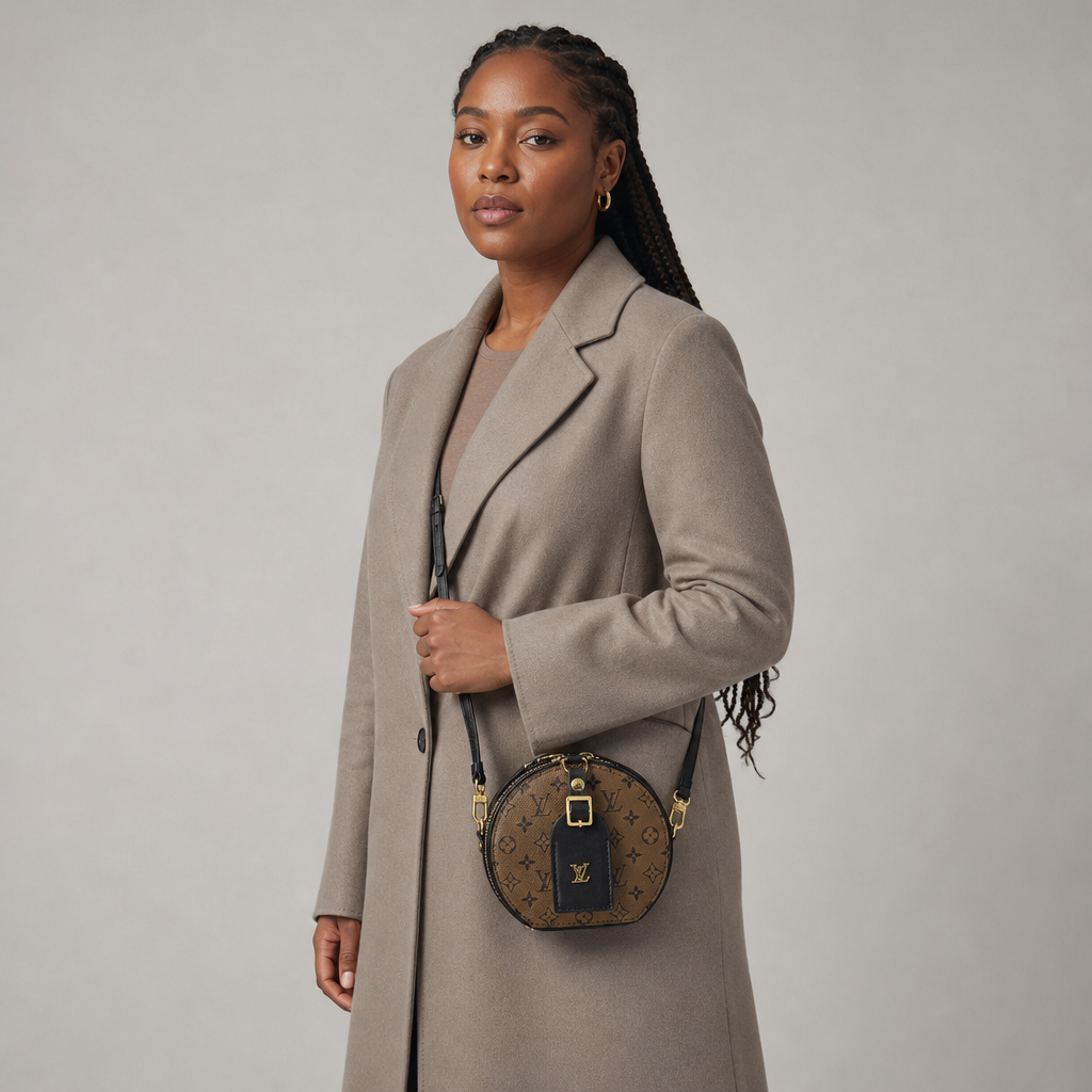 Round Monogram Crossbody Bag — editorial carried