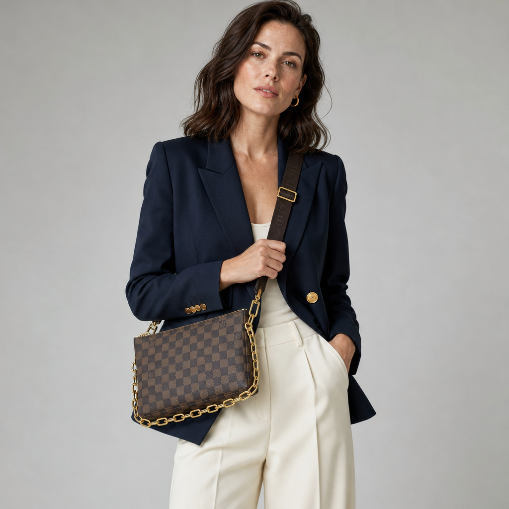 Zip Crossbody Bag with Chain Strap — editorial carried