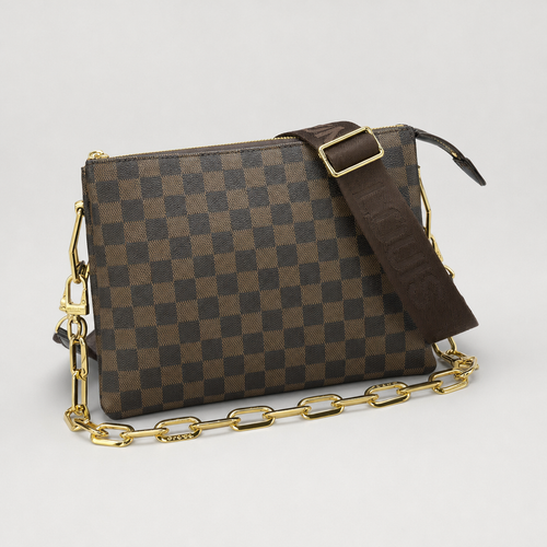 Zip Crossbody Bag with Chain Strap