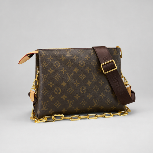 Zip Crossbody Bag with Chain Strap