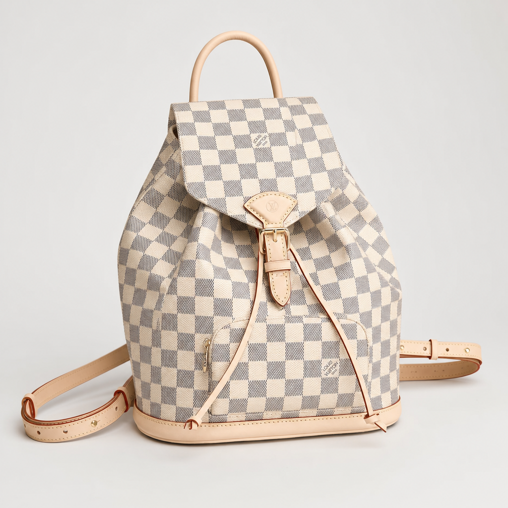 Leather Drawstring Flap Backpack — variant 003