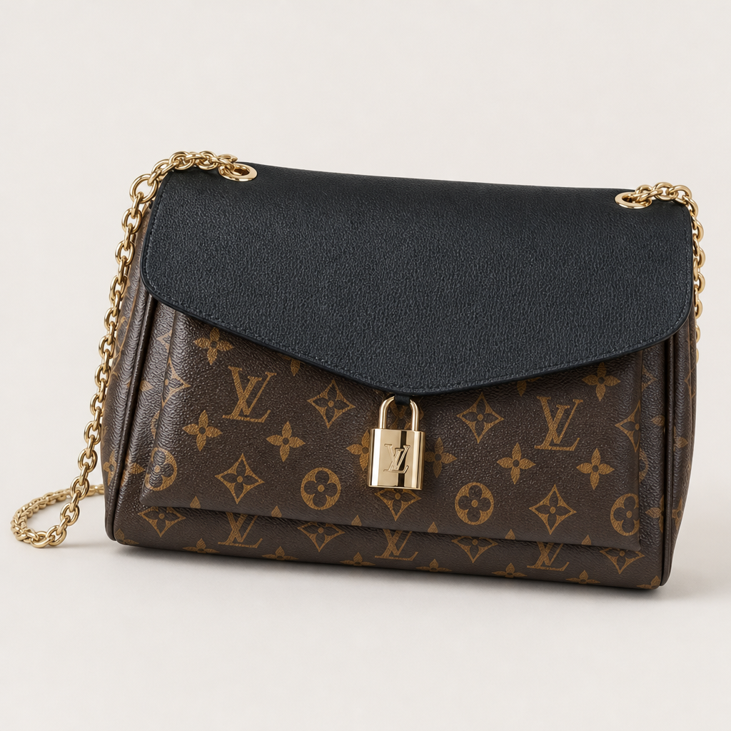 Monogram Chain Bag with Contrast Flap — detail