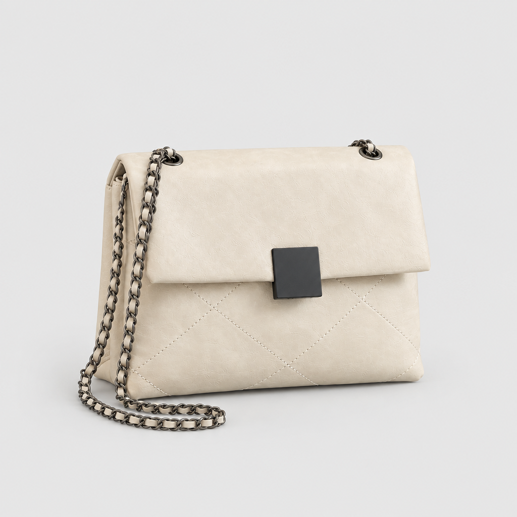 Structured Double-Chain Shoulder Bag — view 14