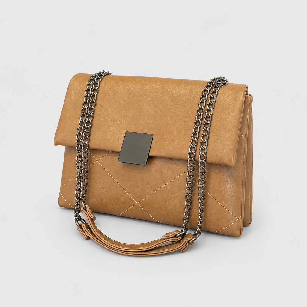 Structured Double-Chain Shoulder Bag — view 13