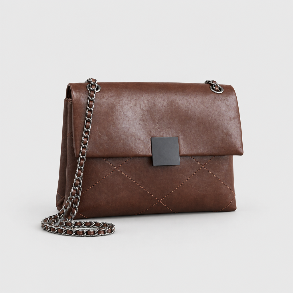 Structured Double-Chain Shoulder Bag — view 12
