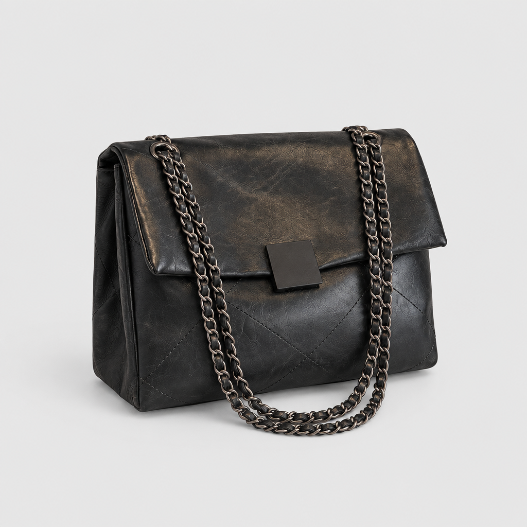 Structured Double-Chain Shoulder Bag — view 8