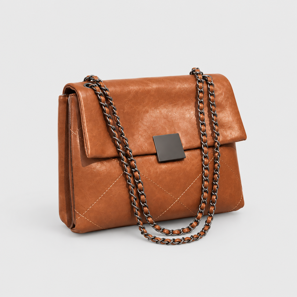 Structured Double-Chain Shoulder Bag — view 9