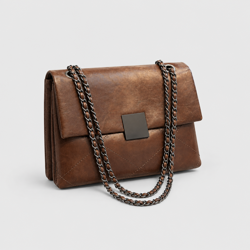 Structured Double-Chain Shoulder Bag — view 1