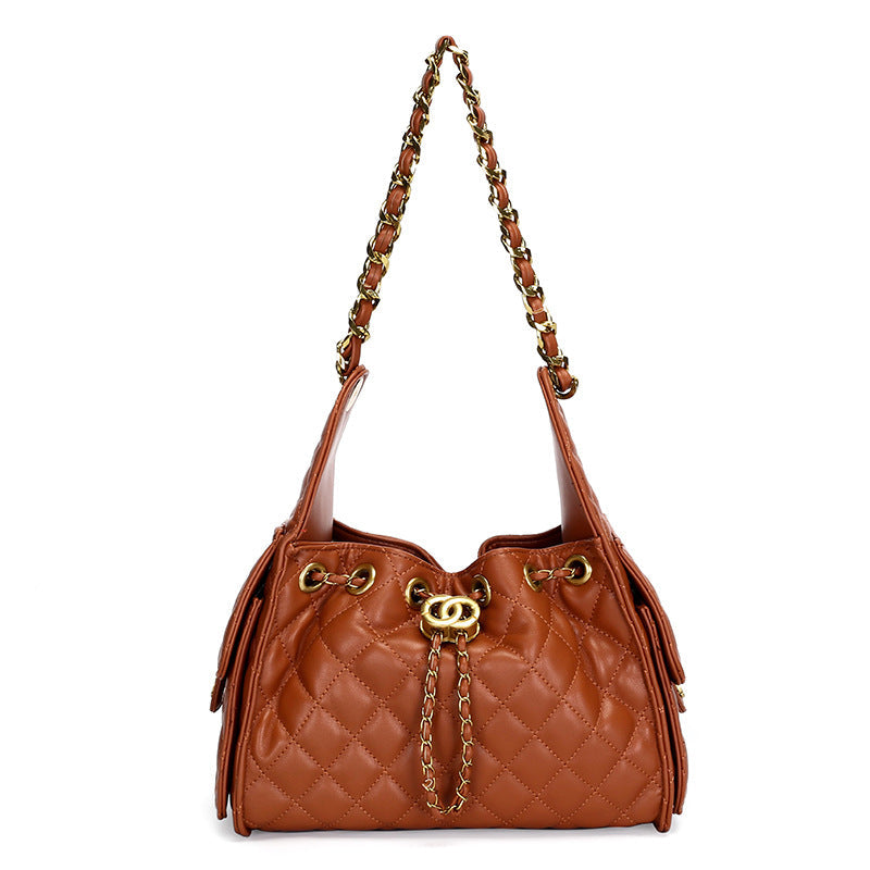Women's Diamond Quilted Retro Shoulder Bag