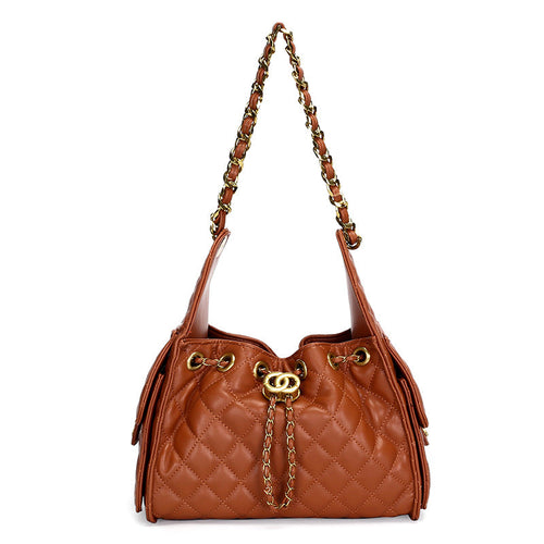 Women's Diamond Quilted Retro Shoulder Bag