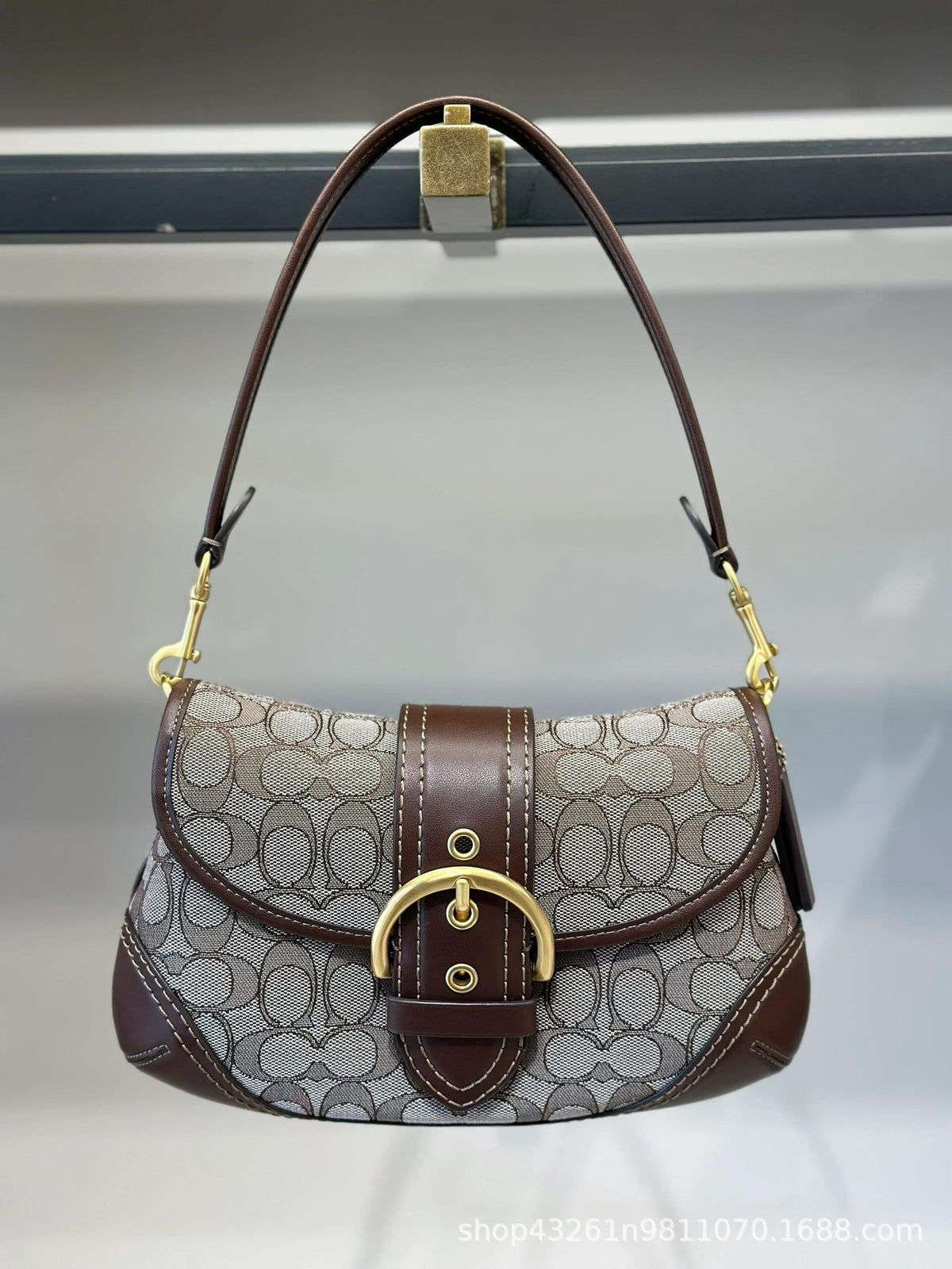Koujia New SOHO Pea Bag Shoulder Crossbody Bag Classic Handbag Monogram Leather Vintage Underarm Bag Women's Bag