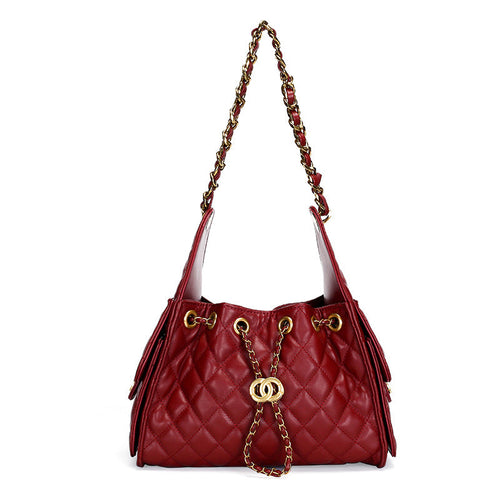 Women's Diamond Quilted Retro Shoulder Bag