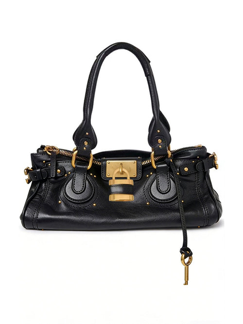 Retro Lock Accent PU Satchel