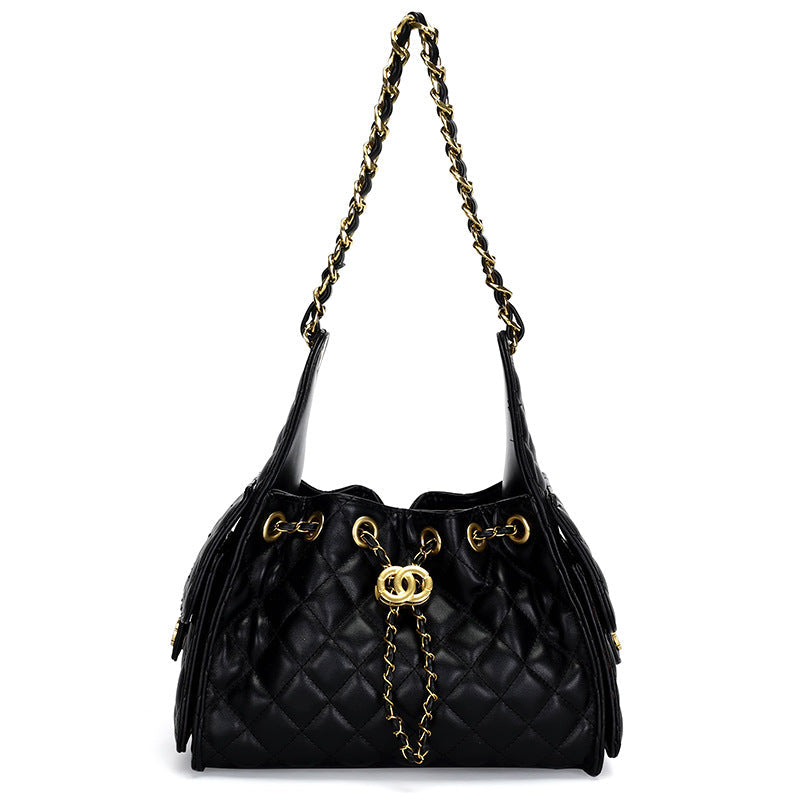 Women's Diamond Quilted Retro Shoulder Bag