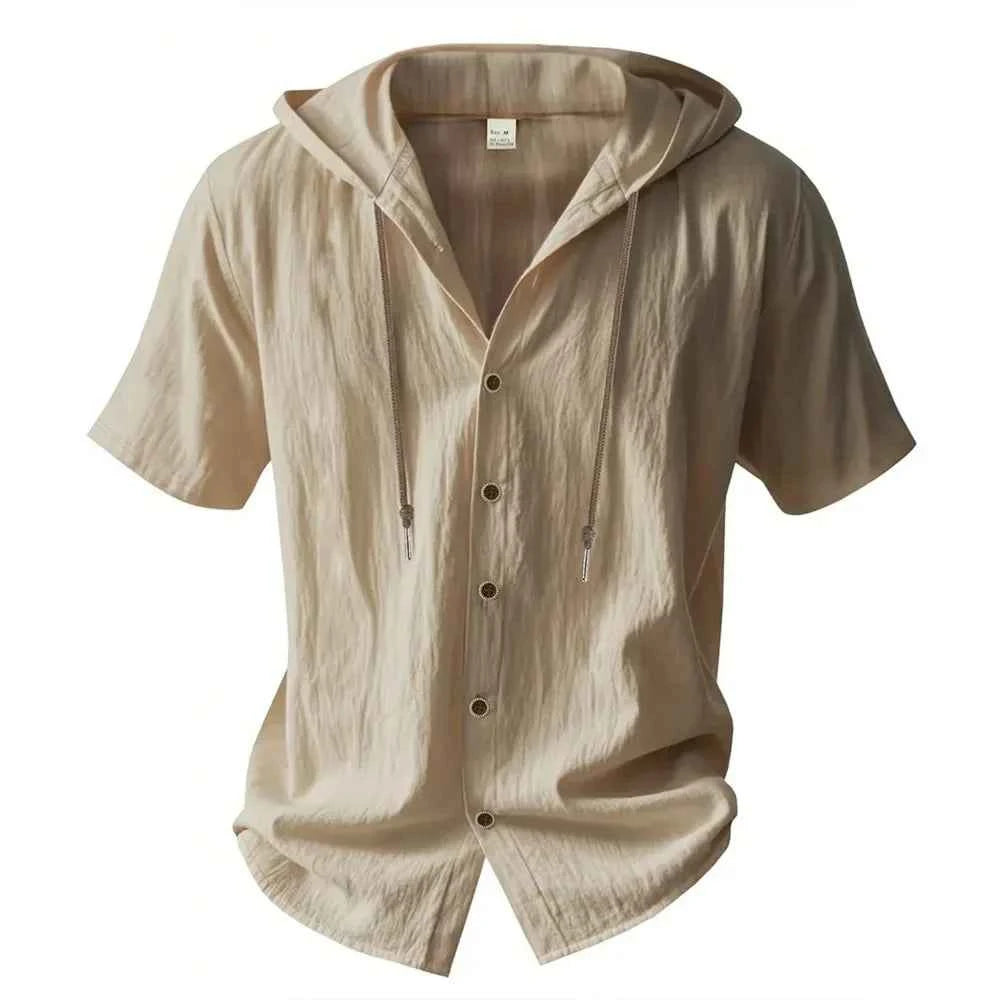 Relaxed Hooded Button-Up Shirt