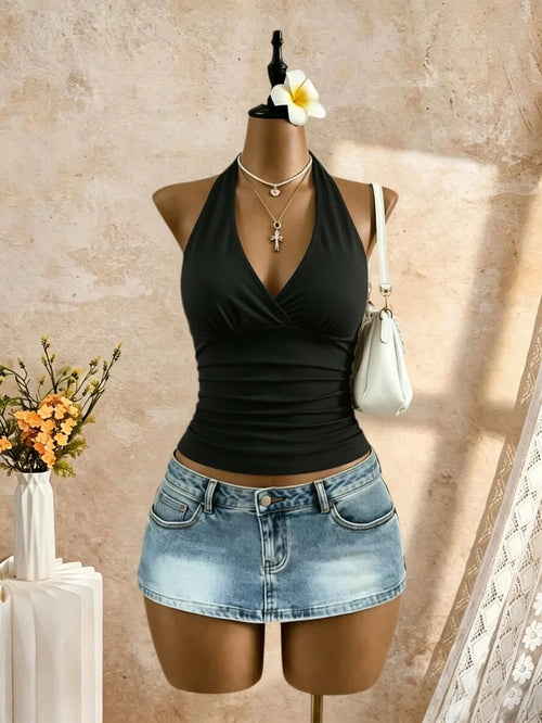 Ruched Halter Camisole Top