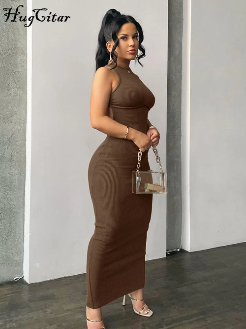Ribbed Cutout Midi Dress