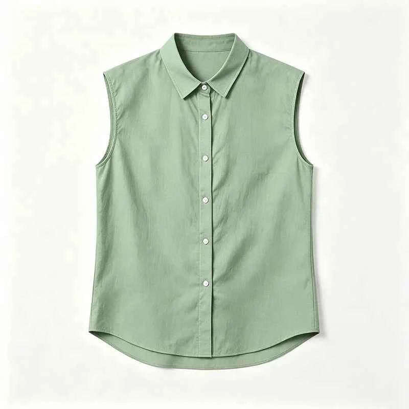 Men's Sleeveless Button-Up Shirt