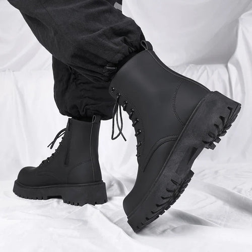 Men's Black Combat Ankle Boots