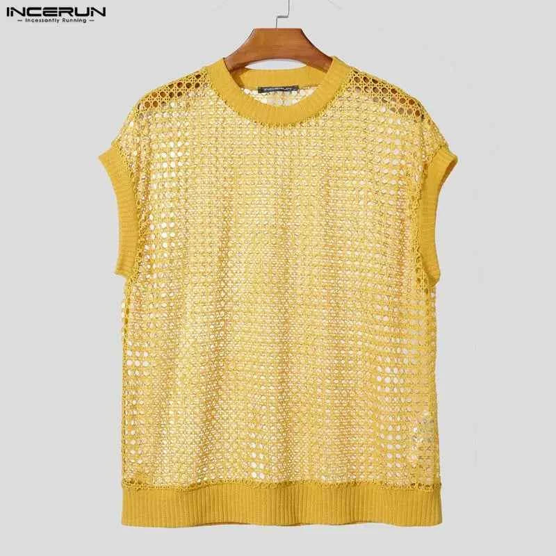 Men's Openwork Knit Vest