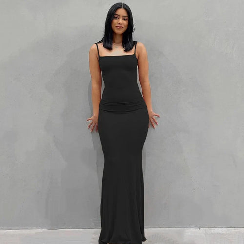 Ruched Strappy Maxi Dress