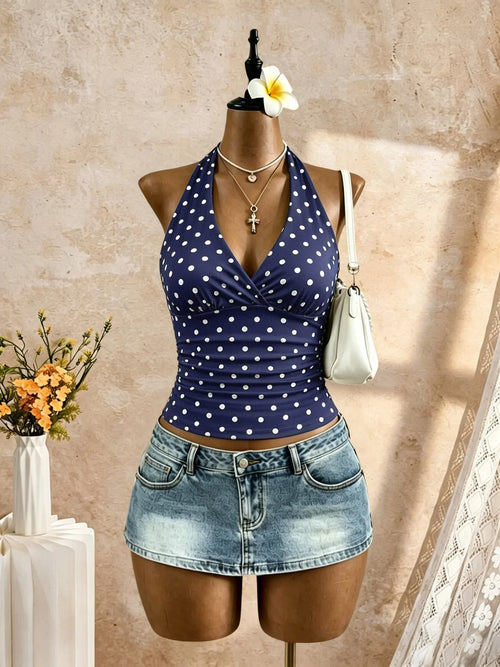 Ruched Halter Camisole Top