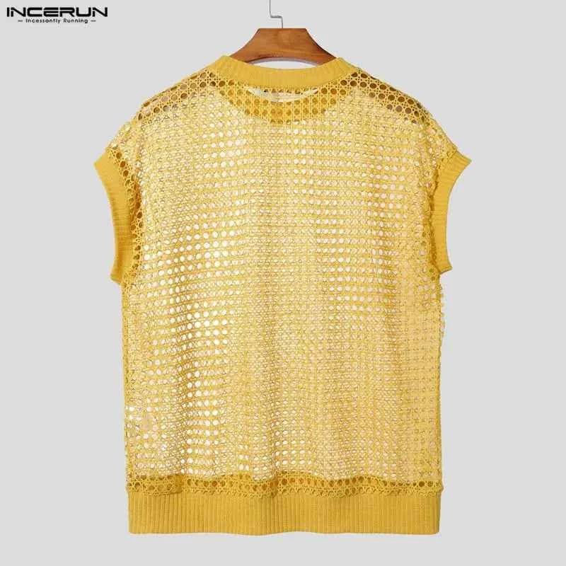Men's Openwork Knit Vest