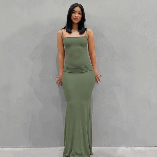 Ruched Strappy Maxi Dress