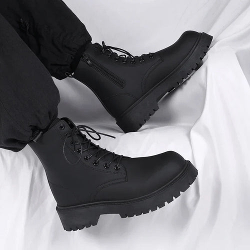 Men's Black Combat Ankle Boots