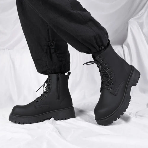 Men's Black Combat Ankle Boots
