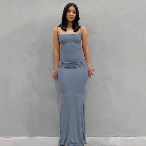 Ruched Strappy Maxi Dress