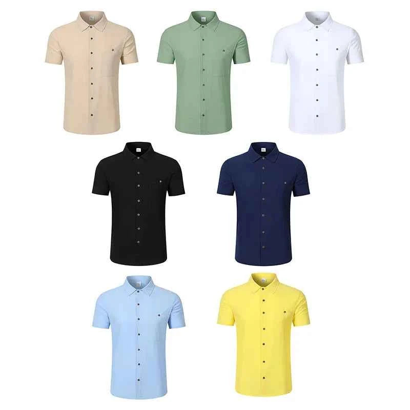 Textured Fitted Button-Up Shirt