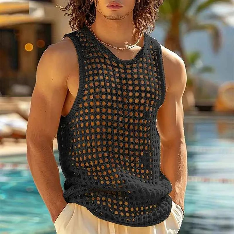 Open Weave Crochet Tank
