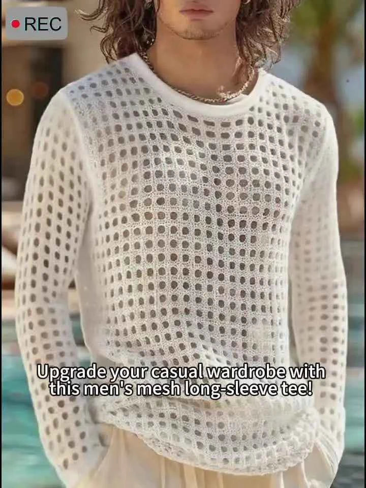 Men's Open Knit Mesh Top