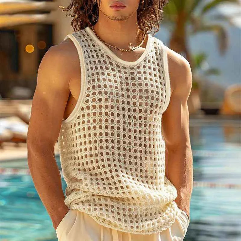 Open Weave Crochet Tank