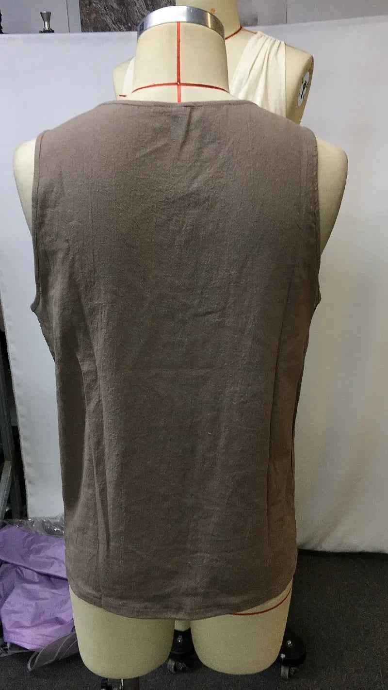 Textured Sleeveless Henley Top
