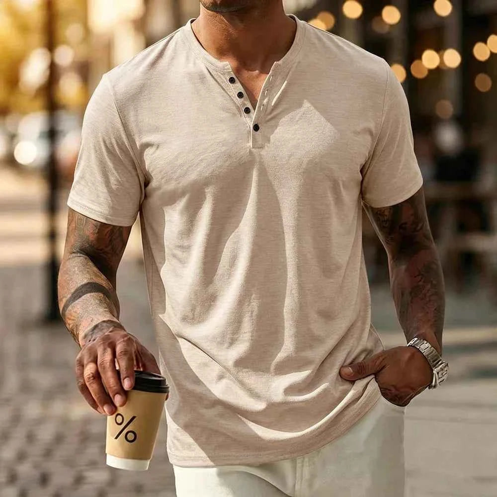 Men's Fitted Henley Shirt