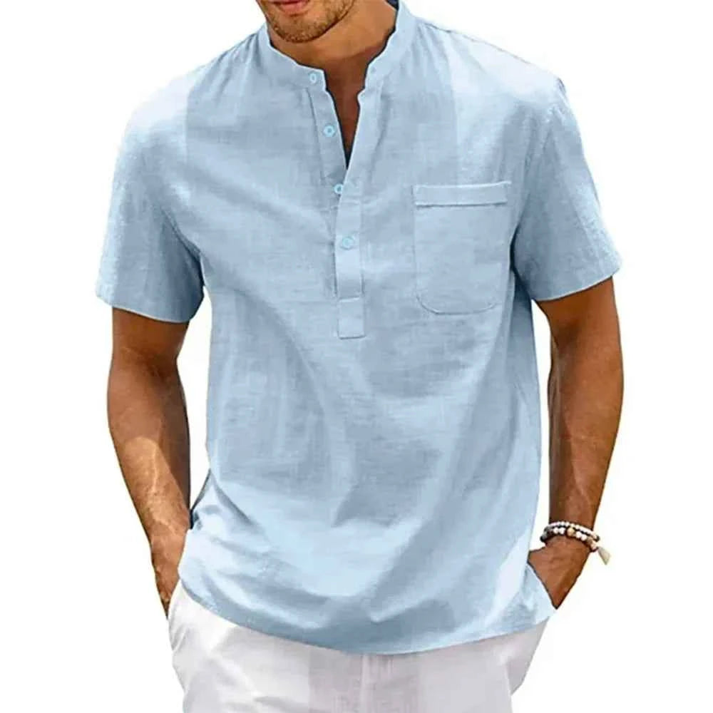 Relaxed Band Collar Shirt