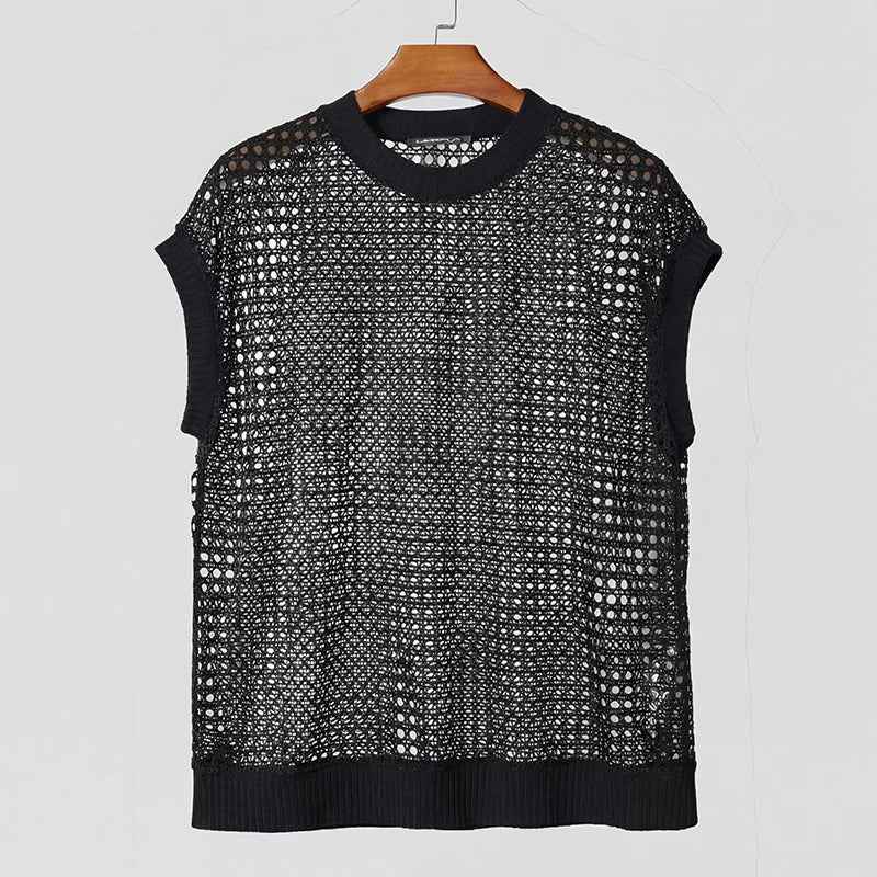 Men's Openwork Knit Vest