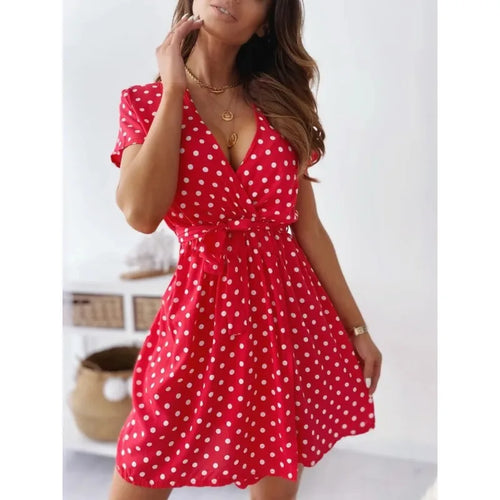 Polka Dot Wrap Mini Dress