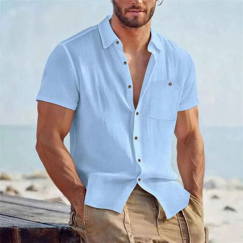 Textured Fitted Button-Up Shirt