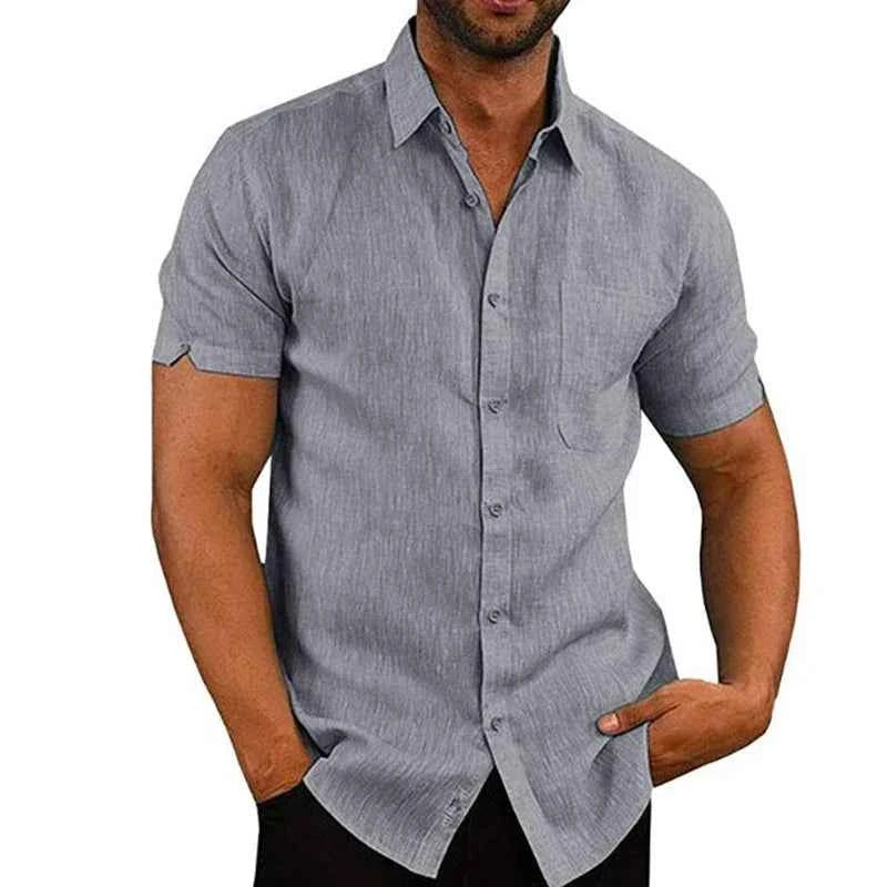 Textured Short Sleeve Button-Up Shirt